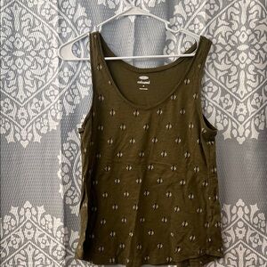 Old Navy Olive Patterned Tank Top